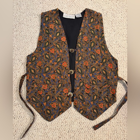 Passport Jackets & Blazers - Passports of Pier 1 Imports Beaded Paisley VINTAGE Vest in Rich Colors w Toggles